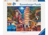 Puzzle RAVENSBURGER "Abends in Pisa", bunt, Puzzles, KinderB:49cm H:36cm, Pappe, Made in Germany, B:49cm H:36cm