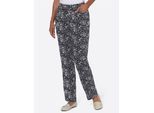 Schlupfhose CLASSIC BASICS, Damen, Gr. 24, Kurzgrößen, schwarz (schwarz, ecru, bedruckt), 100% Viskose, gemustert, mehrfarbig, lang, Hosen Schlupfhose