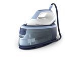 PHILIPS Dampfbügelstation "PerfectCare 3000 Series PSG3000/20, hellblau/dunkelblau/weiß", hellblau, dunkelblau, weiß, Dampfbügelstationen, 2.400 Watt, Vertikaldampf, Keramik-Bügelsohle, 350gr Dampfstoß