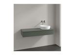 Villeroy und Boch Antao Waschtisch-Unterschrank K12150HL 120x19x50cm, Hahnloch, Waschbeckenplattenfarbe Lack, leaf green matt lacquer