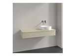 Villeroy und Boch Antao Waschtisch-Unterschrank K12150HJ 120x19x50cm, Hahnloch, Waschbeckenplattenfarbe Lack, silk grey matt lacquer