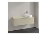 Villeroy und Boch Antao Waschtisch-Unterschrank K34150HJ 120x36x50cm, Hahnloch, Waschbeckenplattenfarbe Lack, silk grey matt lacquer