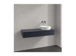 Villeroy und Boch Antao Waschtisch-Unterschrank K12150HG 120x19x50cm, Hahnloch, Waschbeckenplattenfarbe Lack, midnight blue matt lacquer