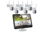 LUVISION Dual WLAN PTZ Überwachungssystem mit 12,5" Monitor,Mikrofon, Sirene, Nachtsicht, KI Bewegungsverfolgung 6 Kameras
