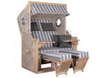 Strandkorb Trendy Pure Akazie/Weißgrau