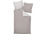 Wendebettwäsche JANINE "modernclassic 39028-28", braun (vulkan), B/L: 155cm x 220cm, 1 Stk., 1 Stk., Mako-Satin, B/L: 80cm x 80cm, Mako-Satin, Obermaterial: 100% Baumwolle, Bettwäsche, Wendebettwäsche, mit Reißverschluss