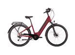 E-Bike SAXONETTE "Deluxe Sport (Wave)" Gr. 45, bordeaux, schwarz, Elektrofahrräder, 45cm, 28 Zoll (71,12cm), (mit integr. Akku), Elektrofahrrad für Alltag und Einkauf