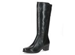 Stiefel CAPRICE, Damen, Gr. 37,5, Normalschaft, schwarz, Leder, Textil, Schuhe Stiefel, Blockabsatz, Langschaftstiefel in klassischer Eleganz