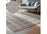 Designteppich ELLE DECORATION "Tourmaline", weiß (weiß grau), B:200cm H:9mm L:280cm, Polypropylen, Teppiche, Wohnzimmer, Schlafzimmer, Läufer, Hoch-Tief Effekt, Flur, Glanz