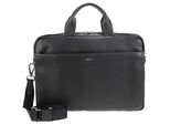 Messenger Bag JOOP "cardona pandion briefbag shz 2", Herren, Gr. B/H/T: 44cm x 32cm x 6cm, schwarz, Leder, gepflegt, unifarben, Taschen, Umhängetasche Schultertasche Henkeltasche
