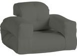 Gartensessel KARUP DESIGN "HIPPO Chair out™, Loungesessel in Schlafplatz verwandelbar", grau (dunkelgrau), B:100cm H:75cm T:90cm, Sessel, Gartensessel, Outdoor geeignet, Schmutz- und Wasserabweisend, Made in Europe