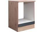 Herdumbauschrank FLEX-WELL "Morena", grau (basaltgrau, san remo eiche), B:60cm H:85cm T:60cm, Holzwerkstoff, Schränke, Herdumbauschrank, (B x H x T) 60 x 85 x 60 cm