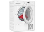 EXQUISIT Wärmepumpentrockner "TWP803-031D weiss", Energieeffizienz: D, weiß, B:595cm H:850cm T:590cm, Trockner, 8 kg, 16 Programme, Restlaufzeitanzeige, Knitterschutz, LED-Licht, Wärmepumpentrockner