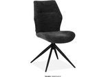 Esszimmerstuhl OMG DESIGN "Palmas", schwarz, schwarz, schwarz, B:49cm H:91,5cm T:63,5cm, Polyester, Stühle, Esszimmerstuhl, Drehstuhl mit auto-return, Moderner Bezug