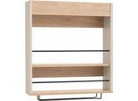 Küchenregal KOCHSTATION "KS-Kolari", braun (kaschmirfarben, eichefarben hell), B:60,2cm H:65cm T:16,1cm, Holzwerkstoff, Regale, Küchenregal, Weinglashalter am Regalboden: Platz für 4 bis 5 Weingläser
