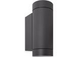 PACO HOME Wandleuchte "LUDOWA", grau (anthrazit), 2, H: 16,4cm, Leuchten, Up & Down In & Outdoor Aussenleuchte Garten GU10 Aluminium IP54, Wandleuchte