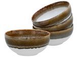 Schale CREATABLE "Cascade, Buddha Bowl 17,5 cm 4-tlg", braun, H:8,5cm Ø:17,5cm, Steinzeug, Schüsseln, Schale, Rekativglasur, Healthy Food