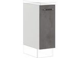 Unterschrank IMPULS KÜCHEN "Prag", Breite/Höhe: 60/72,3 cm", grau (beton, optik schiefer dunkelgrau), B:30cm H:72,3cm T:57,6cm, Dekorfolie, Holzwerkstoff, Schränke, Unterschrank, vormontiert, mit Drehtür und zwei verstellbaren Einlegeboden