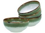 Schale CREATABLE "Cascade, Buddha Bowl 17,5 cm 4-tlg", grün, H:8,5cm Ø:17,5cm, Steinzeug, Schüsseln, Schale, Rekativglasur, Healthy Food