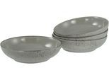 Schale CREATABLE "Nature Collection, Poke Bowl, Ø 22,5 cm, 4-tlg", grau (stone), H:6cm Ø:22,5cm, Steinzeug, Schüsseln, Schale, Handwerklicher Look, Vintage, Höhe 6 cm