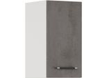 Hängeschrank IMPULS KÜCHEN "Prag", in drei Breiten, Höhe: 57,9 cm", grau (beton, optik schiefer dunkelgrau), B:30cm H:57,9cm T:34,2cm, Dekorfolie, Holzwerkstoff, Schränke, Hängeschrank, vormontiert, mit Drehtür und einem verstellbaren Fachboden