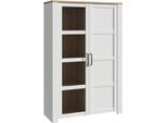 Highboard FORTE "Bohol, Vitrine mit Glastüre, viel Stauraum", riviera eiche, sibiu lärche hell, B:106,4cm H:160,6cm T:42cm, Glas, Spanplatte, Sideboards, Highboard, B/H/T 106,4/160,6/42 cm Beleuchtung optional bestellbar