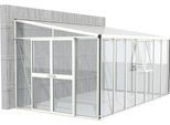 Anlehngewächshaus VITAVIA "Helena 11900", weiß, B:460cm T:266cm, Gewächshäuser, Anlehngewächshaus, Alu-Profile, 3 mm Sicherheitsglas, Dach 10 mm Hohlkammerplatten