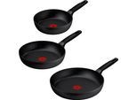 Pfannen-Set TEFAL "Excell'Cook", schwarz, Pfannen, Pfannen-Set, leistungsstarke Antihaftbeschichtung, Induktion, metallspatelsicher