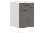 Unterschrank IMPULS KÜCHEN "Prag", in drei Breiten, Höhe: 72,3 cm, mit Soft-Close", grau (beton, optik schiefer dunkelgrau), B:50cm H:72,3cm T:57,6cm, Dekorfolie, Holzwerkstoff, Schränke, Unterschrank, vormontiert, mit Schubkasten und einem Einlegeboden hinter der Tür