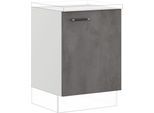 Unterschrank IMPULS KÜCHEN "Prag", Breite/Höhe: 60/72,3 cm", grau (beton, optik schiefer dunkelgrau), B:60cm H:72,3cm T:57,6cm, Dekorfolie, Holzwerkstoff, Schränke, Unterschrank, vormontiert, mit Drehtür und zwei verstellbaren Einlegeboden