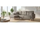 Ecksofa HOME AFFAIRE "TRIPLO optionale Schlafsofa mit Bettkasten, Maße B/T/H: 234/164/89 cm", grau (taupe), B:234cm H:89cm T:164cm, Sofas, Ecksofa, L-Form wahlweise mit Bettfunktion - Liegefläche 132x210 cm