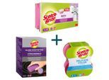 Scotch-Brite™ Schwammset, 6-teilig, Delicate Color Comfort, 2 Stück + Glaskeramik, 3 Stück + Bath Griffschwamm XXL, 1 Sück