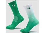 MP Laufsocken (2er-Pack) – Ombré Zesty Green/Light Lime gestreift - UK 9-11