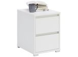 Carryhome Nachtschrank, Weiß, Kunststoff, 2 Schublade(n) Schubladen, 40x55x48 cm, Schlafzimmer, Nachttische