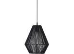 PR Home , Schwarz , Naturmaterialien , 28x37x28 cm , Beleuchtung, Innenleuchten, Hängeleuchten
