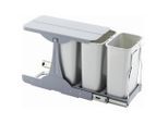 Möbelix , Grau , Kunststoff , 3 x 8 l , 23.5x36x47 cm , Küche, Küchenausstattung, Mülltrennsysteme