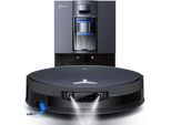 ECOVACS Nass-Trocken-Saugroboter "DEEBOT X12 OmniCyclone, FocusJet-Technologie", schwarz, B:35,3cm H:9,8cm T:35,1cm, Saugroboter, 25cm, Wischrolle, OmniCyclone Station (beutellos), Haustierfreundlich, Topseller