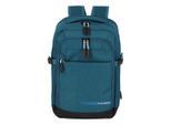 Laptoprucksack TRAVELITE "KICK OFF Reiserucksack", Gr. B/H/T: 25cm x 40cm x 20cm, blau (petrol), Polyester, unifarben, Basic, Rucksäcke Laptoprucksack