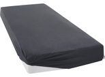 Spannbettlaken OTTO HOME "VALJE in Melange-Optik, hochwertiger Baumwoll-Jersey 130g/m²", grau (anthrazit meliert), B:90cm L:200cm, Jersey, Obermaterial: 100% Baumwolle, Bettlaken, Spannbettlaken, Baumwolle, für Matratzen bis 25 cm Höhe, Bettlaken aus Melange-Garn