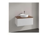 Villeroy und Boch Antao Waschtisch-Unterschrank K30012GF 80x36x50cm, Waschbeckenplattenfarbe warm walnut, glossy white lacquer