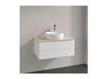 Villeroy und Boch Antao Waschtisch-Unterschrank K19153MT 80x36x50cm, Hahnloch, Waschbeckenplattenfarbe botticino, white matt lacquer