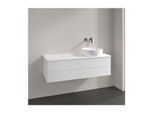 Villeroy und Boch Antao Waschtisch-Unterschrank K23050MT 120x36x50cm, Hahnloch, Waschbeckenplattenfarbe Lack, white matt lacquer