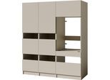 Mehrzweckschrank-Set BASIC BY BALCULINA "Washhome B/T/H 168x68x200 cm", beige (kaschmirfarben), B:168cm H:200cm T:68cm, Kastenmöbel-Sets, Breite 168cm, höhenverstellbare Metallfüße