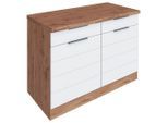 Held , Weiß, Eiche Wotan , Holzwerkstoff , 2 Fächer , 2 Schublade(n) Schubladen , 120x86x60 cm , Made in Germany ,