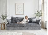 Big-Sofa HOME AFFAIRE "Casa XXL, B: 247 cm", dunkelgrau, B:247cm T:123cm, 100% Polyester, Sofas, Big-Sofa, 4 Zierkissen, Mega-Sofa, in Cord oder Chenille-Struktur, Federkern