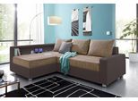 Ecksofa COLLECTION AB "Relax L-Form, B: 223 cm", braun (braun, cappucino), B:223cm H:84cm T:91cm, Zierkissen: 100%Polyester;Struktur (100% Polyester);Microfaser PRIMABELLE (100% Polyester);Kunstleder SOFTLUX / Struktur (80% Polyester, 20% Acryl);Microfaser PRIMABELLE (100% Polyester) / Struktur (80% Polyester, 20% Acryl), Sofas, Ecksofa, Bettfunktion, Bettkasten, Regalelement & 1 Zierkissen, optio