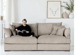 Big-Sofa HOME AFFAIRE "Casa XXL, B: 247 cm", taupe, B:247cm T:123cm, 100% Polyester, Sofas, Big-Sofa, 4 Zierkissen, Mega-Sofa, in Cord oder Chenille-Struktur, Federkern
