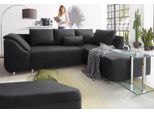 Ecksofa COLLECTION AB "Sally L-Form, B: 256 cm", schwarz, B:256cm H:87cm T:165cm, Microfaser PRIMABELLE (100% Polyester) / Struktur (80% Polyester, 20% Acryl);Struktur (80% Polyester, 20% Acryl);Kunstleder SOFTLUX / Struktur (80% Polyester, 20% Acryl);Microfaser PRIMABELLE (100% Polyester) / Cord (100% Polyester), Sofas, Ecksofa, 1 Zierkissen, optional Bettfunktion & Bettkasten