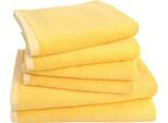 Handtuch Set DYCKHOFF "Pure Natural Uni", gelb, 6, Frottier, Frottier, Obermaterial: 100% Baumwolle, Handtuch-Sets, Handtuch Set, BIO Baumwolle, GOTS