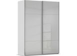 Schwebetürenschrank RAUCH "Kleiderschrank Schrank Garderobe Schlafzimmerschrank CONTIDO", grau (seidengrau, glas seidengrau), B:162cm H:223cm T:68cm, Holzwerkstoff, Schränke, Schwebetürenschrank, aus hochwertigem Material in 6 Breiten 2 Griff-Farben MADE IN GERMANY